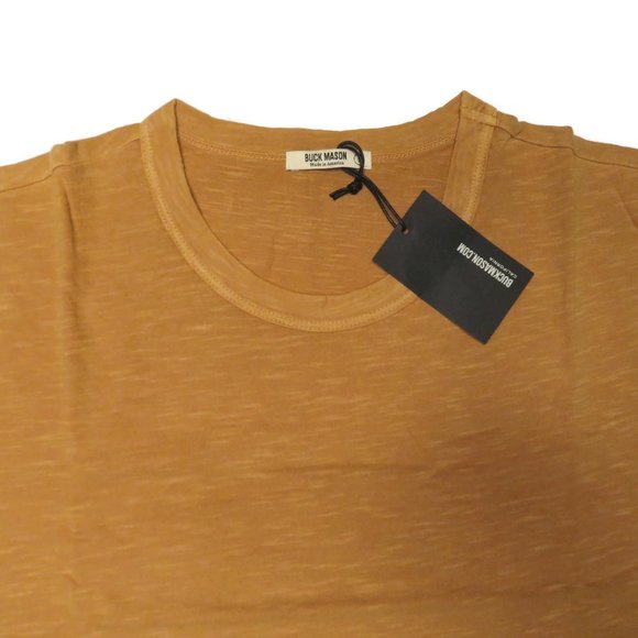 Buck Mason Mens Slub T-Shirt Curved Hem Crew S/S - Picture 5 of 12